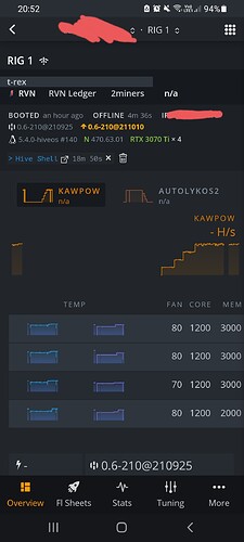 Loss of connection between the hive os web interface and the rig